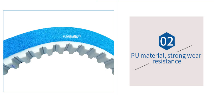 Polyurethane timing belt with sponge coating 6