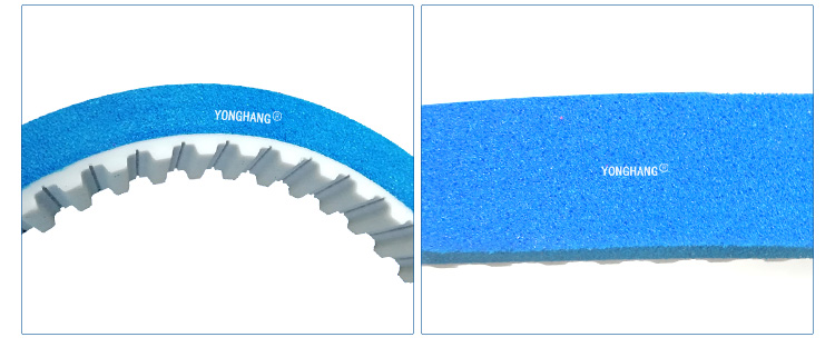 Polyurethane timing belt with sponge coating 10