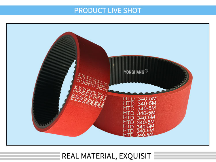 HTD5M linatex coated timing belt wire stripper feed belt 6