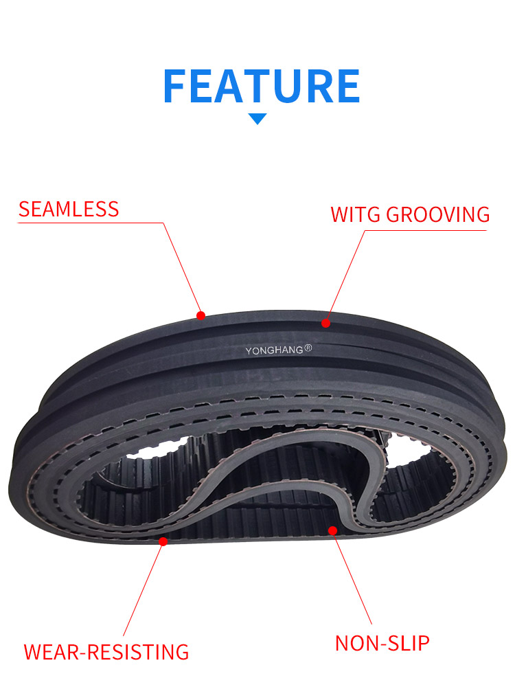 rubber synchronous drive belt with coated for pipe bending machine 6