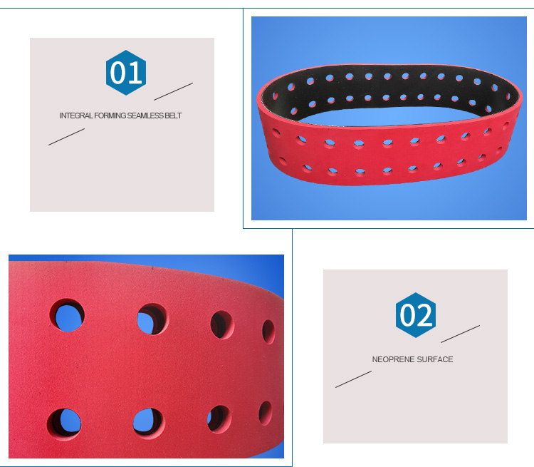 China red rubber flat belt for flute laminator machine yonghangbrelt manufacturers - 3