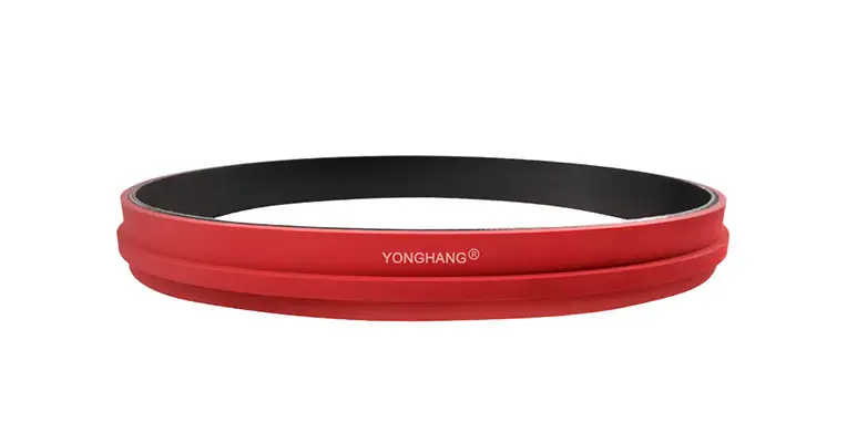 YongHang endless sleeve seamless surface grooving red rubber flat belt for screw capping machine use 1