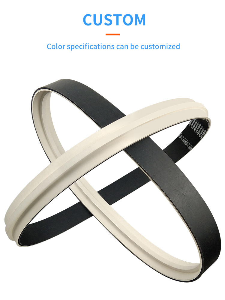 YongHang endless sleeve seamless surface grooving red rubber flat belt for screw capping machine use 7