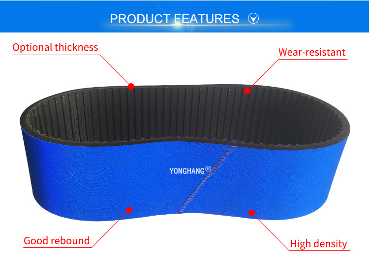 Sponge Coated Timing belt Massage belt with blue cover for sticker labelling machine 3