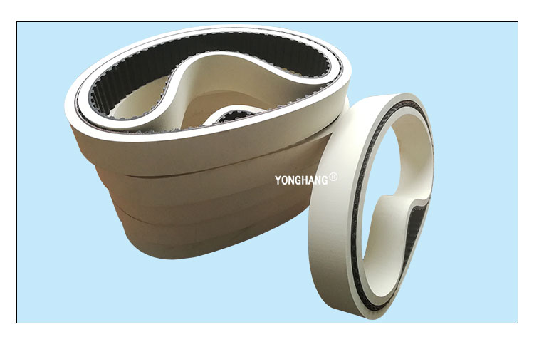 YONGHANG White rubber seamless Pulling Down Timing Belts 6