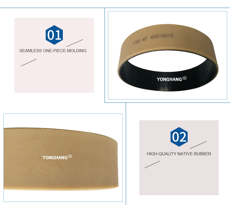 Yonghangbelt custom endless friction seamless feeder rubber flat belts for paged machine 3