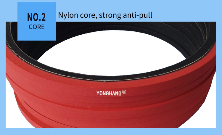 red rubber coated v belt