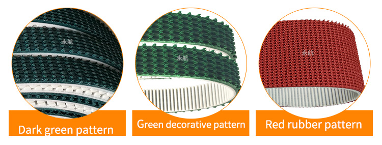 Wave Grass Rough Red Rubber Surface Transmission Conveyor  pu timing belt with supergrip 3