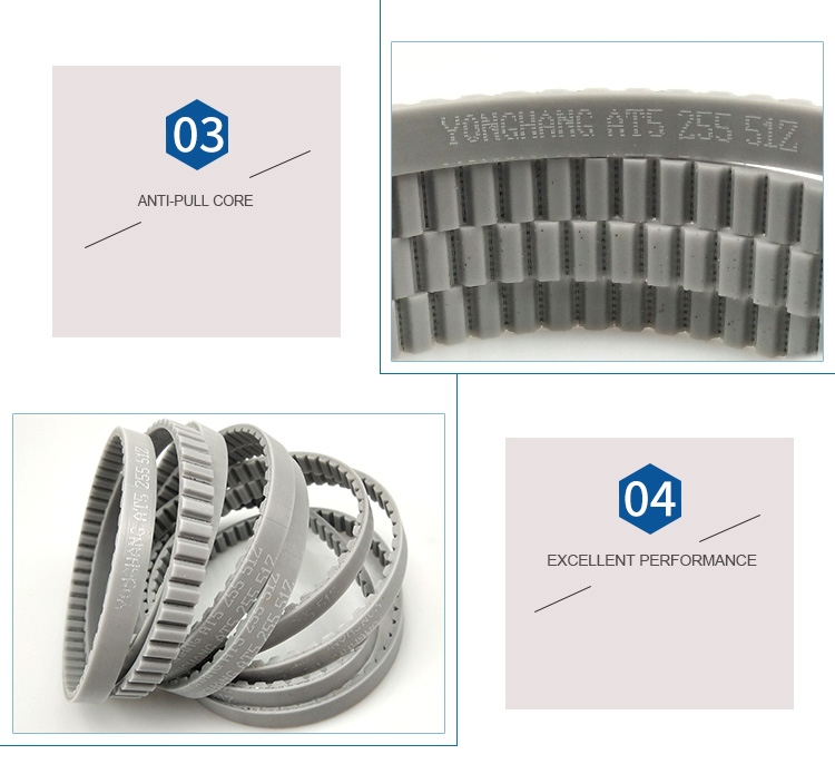 AT5 grey polyurethane (pu)endless timing belt 6