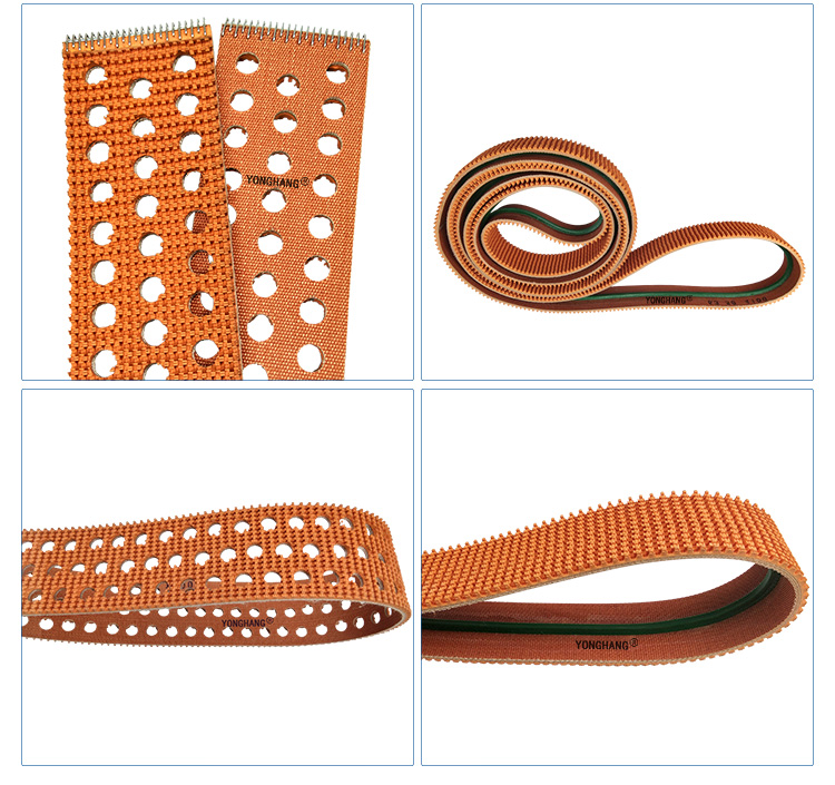 Industrial Non Slip Rough Surface Grass Pattern Brown Rubber Conveyor Belts 4