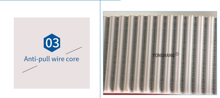 RPP5M PU timing belt with red coating rubber 5