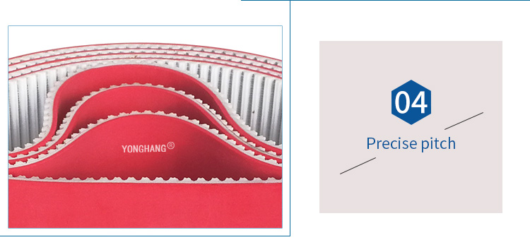 RPP5M PU timing belt with red coating rubber 6