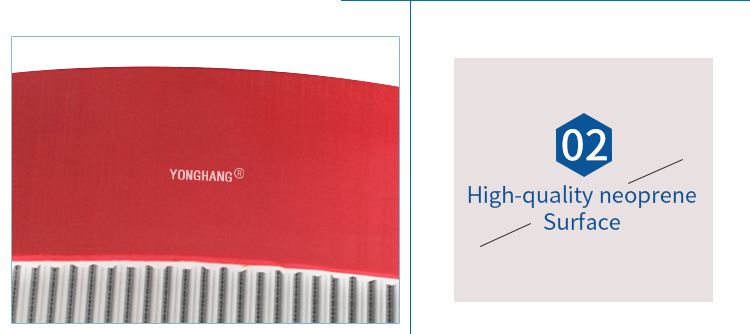 RPP5M PU timing belt with red coating rubber 4