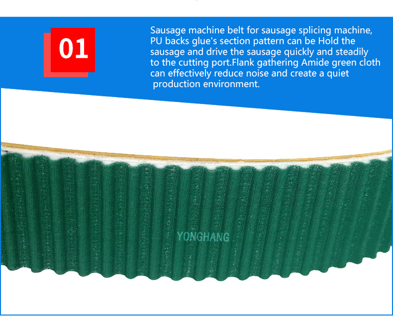 T5-510/T5-840+paz FDA Food Industry Sausage cutting machines Timing Belts Sausage Feeder Belts 6