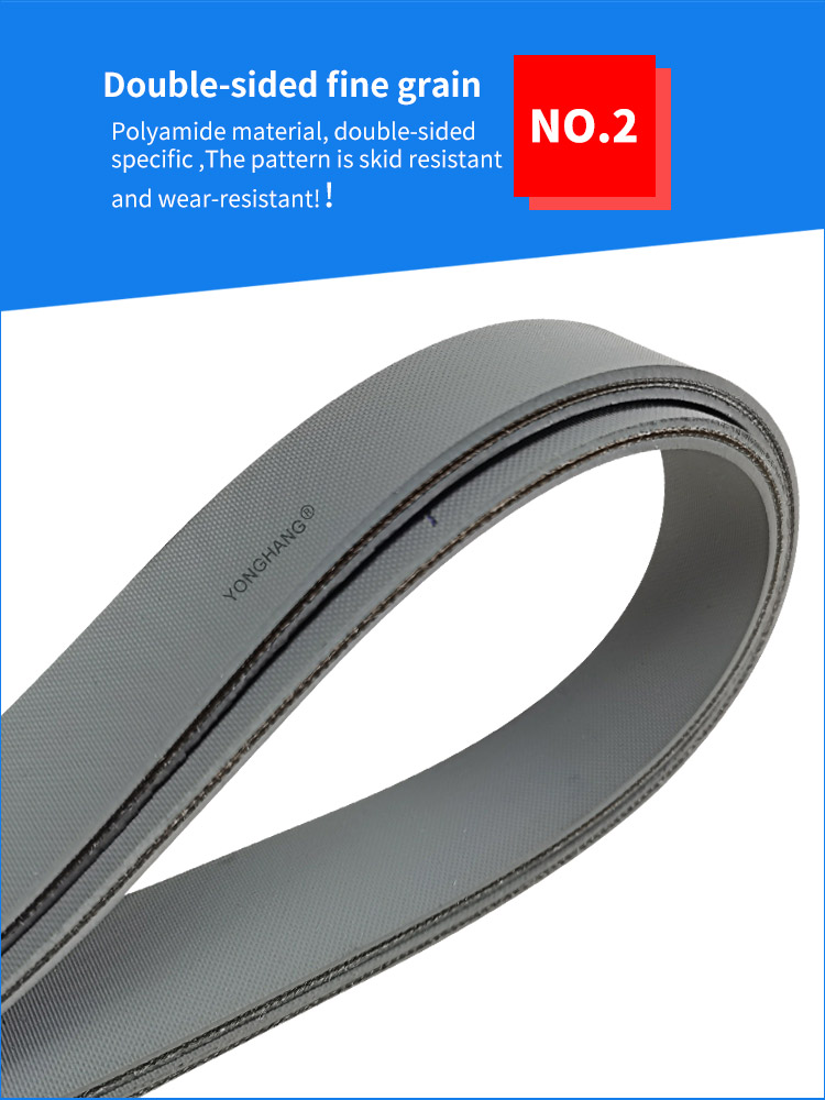 Grey rubber cover polyamide flat belt for folder gluer 7