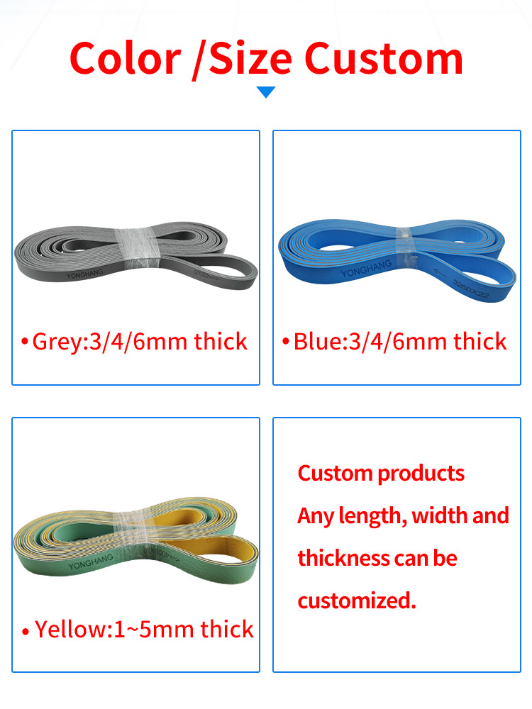 Grey rubber cover polyamide flat belt for folder gluer 3