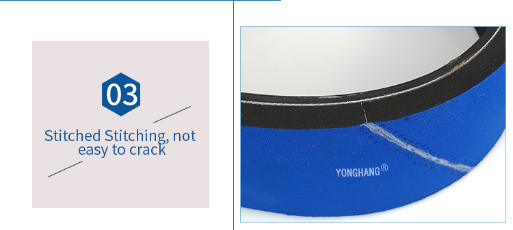 Blue sponge coated ribbed rubber poly v-belt for traction machine 7