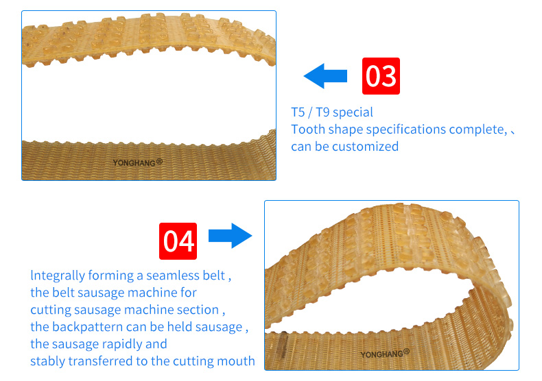 YONGHANG FDA T5-625 T5-510 Sausage Manufacturing Belts for the Meat Industry 5