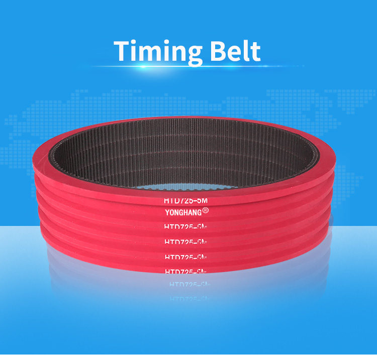 Red rubber coating endless feeder friction belts synchronous belt 2