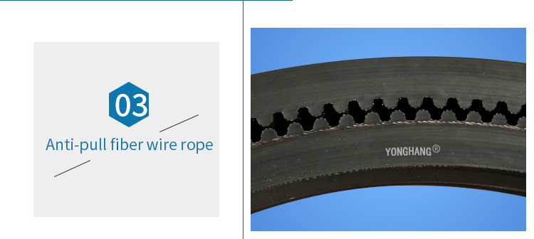 HTD8M-3280-50 rubber coated timing belt for strip the plastic machine 5