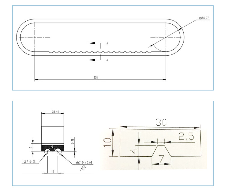 630H Rubber timing belt for Pipe bending machine 6