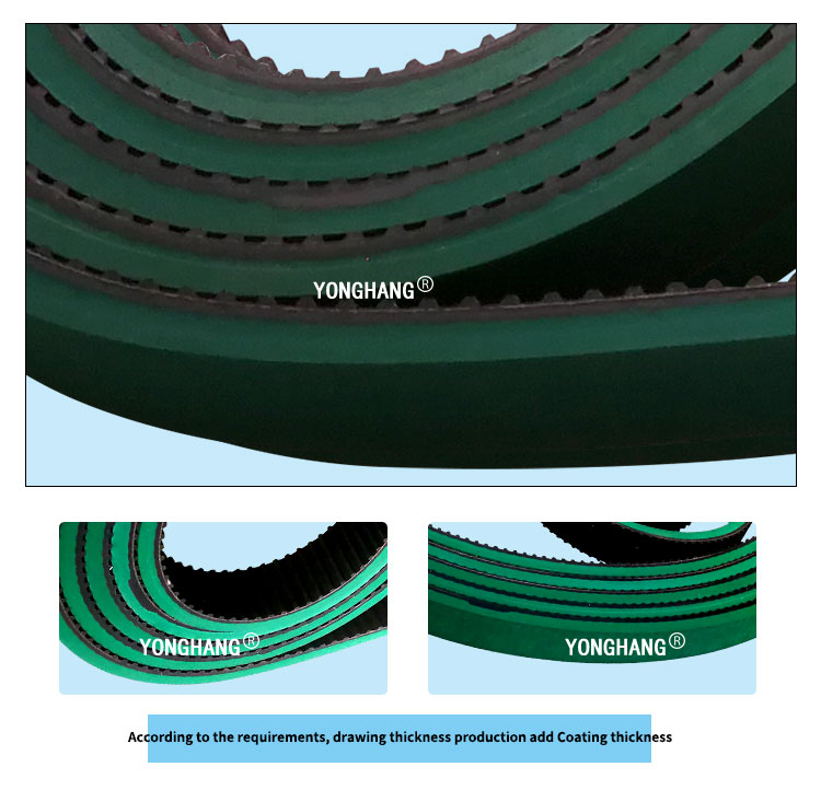 Yonghangbelt Custom High Quality  Green Rubber 432XL Timing belt for Paper Folding machine 6