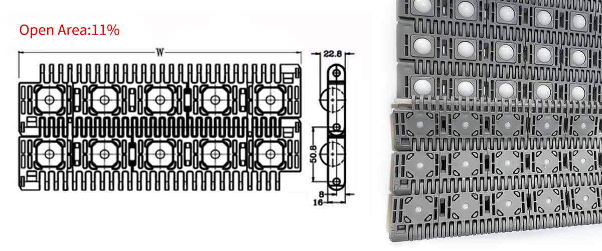  High Quality 400 Ball plastic chain plate Wholesale - Guangzhou Yonghang Transmission Belt Co., Ltd. 