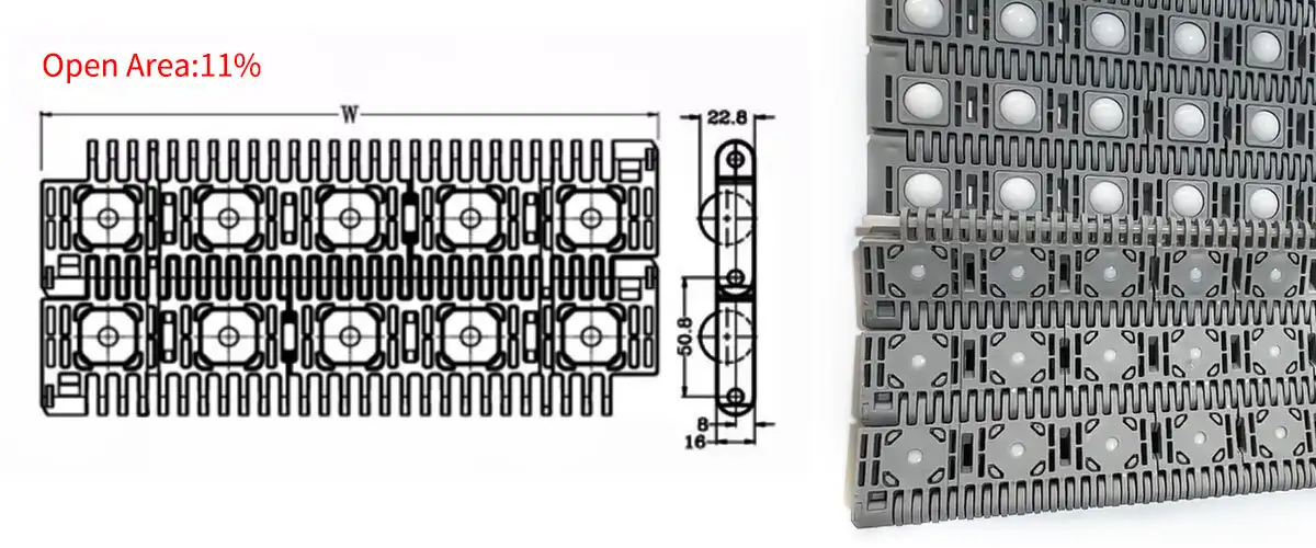 400 Ball plastic chain plate 1
