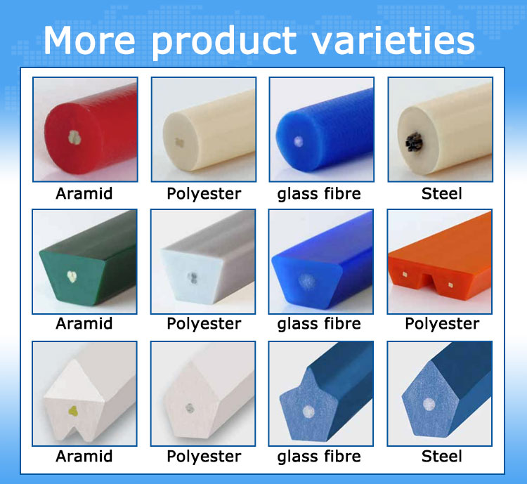 The entire series of PU round belts with polyester reinforcement