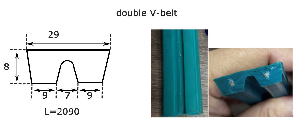 PU Double V-belt with polyester reinforcement 8