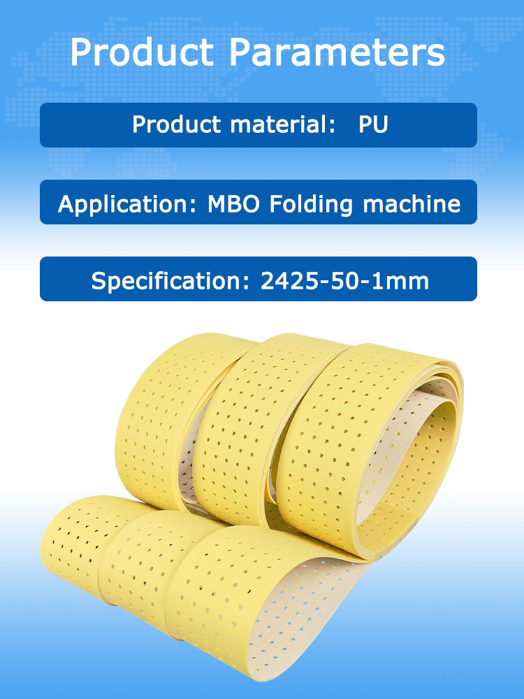 MBO Folding Machine Parts 0106929 2425-50-1 Yellow PU Flat Belts MBO Folding machine belts 9