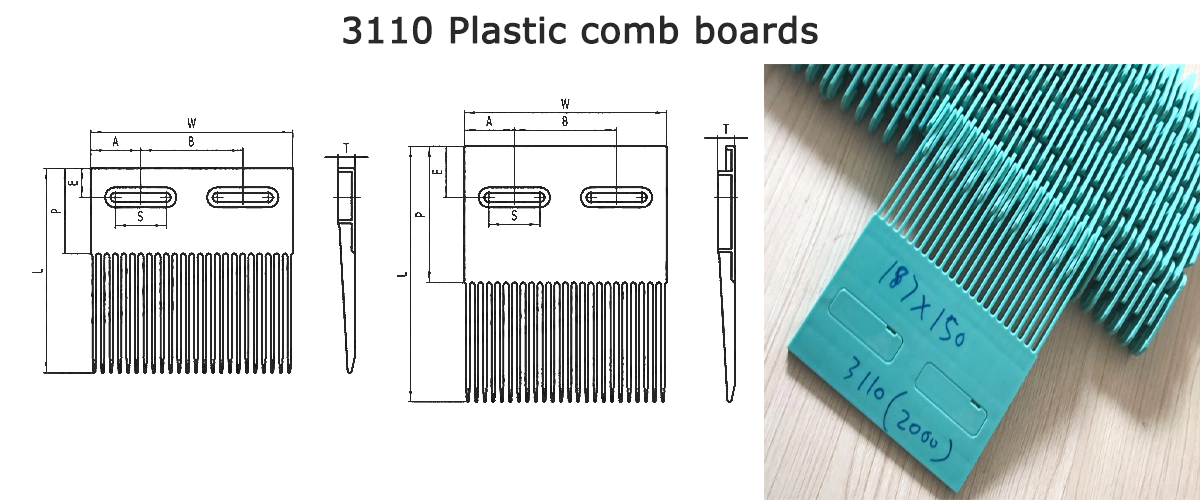  Figura de dimensión de tableros de peine de plástico 3110