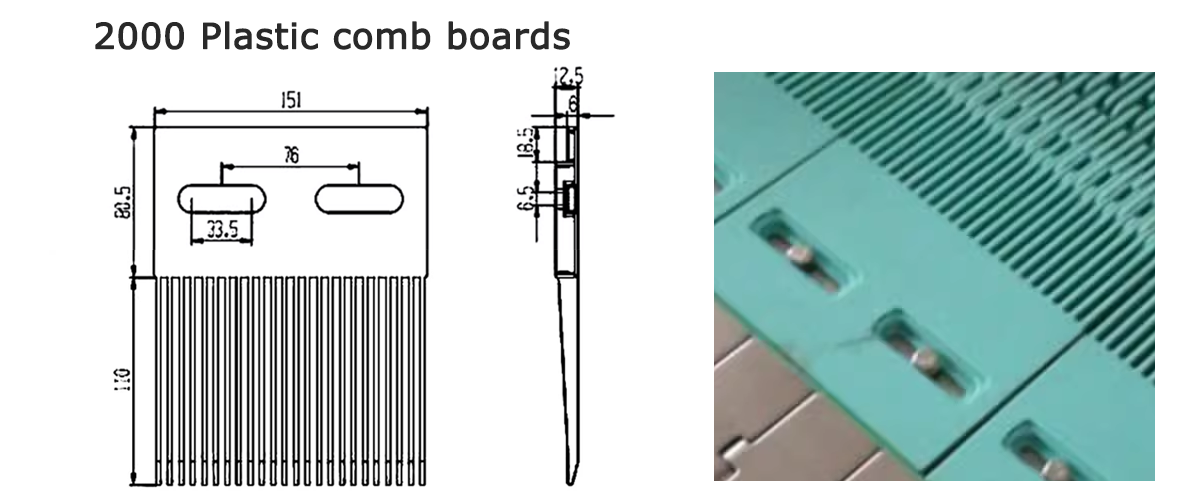 2000 وحدة من ألواح التمشيط البلاستيكية