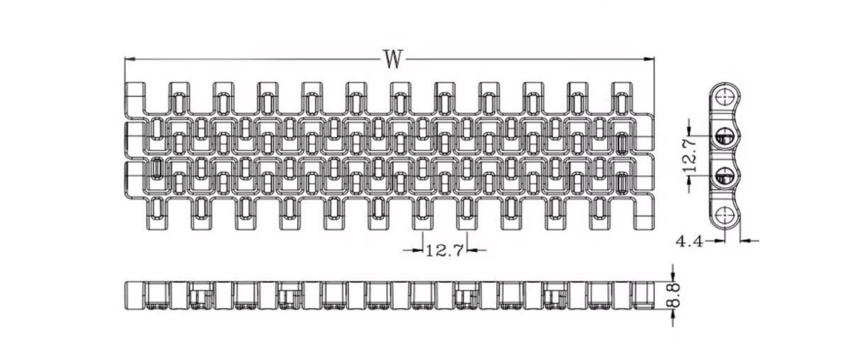 1270 Fabricantes de cintas transportadoras modulares de plástico de China | Yonghang 10