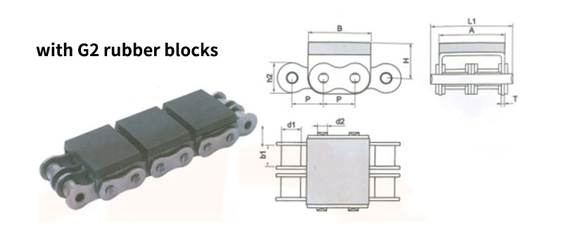 Chain with rubber pads 4