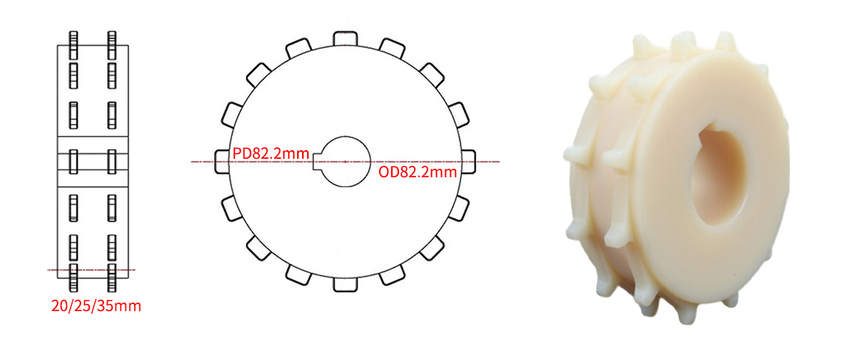 7100 series flush grid modular Conveyor belt Pitch 25.4 ​ 9