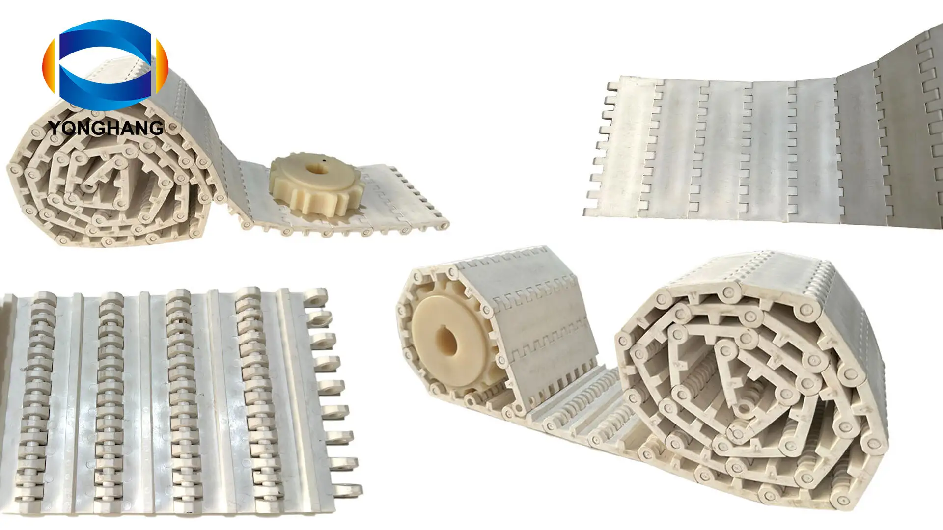 800 pitch: 50.8mm White falt top modular conveyor belt 1