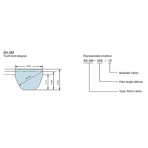 STD S2MS3MS4.5MS5Mrubber timing belts 8
