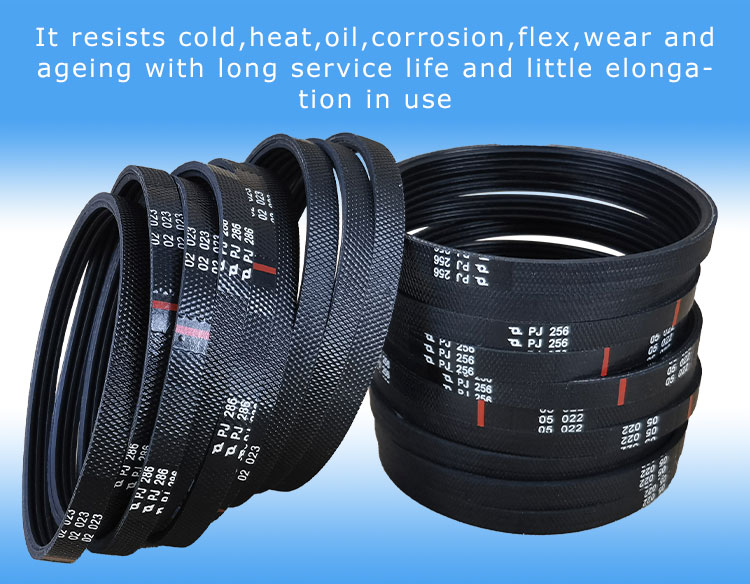 Elastic Multi-Groove Ribbed Belt EPJ Poly V Belt for Logistics Conveyor Roller Drive 11