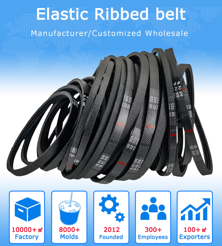 Elastic Multi-Groove Ribbed Belt EPJ Poly V Belt for Logistics Conveyor Roller Drive 8