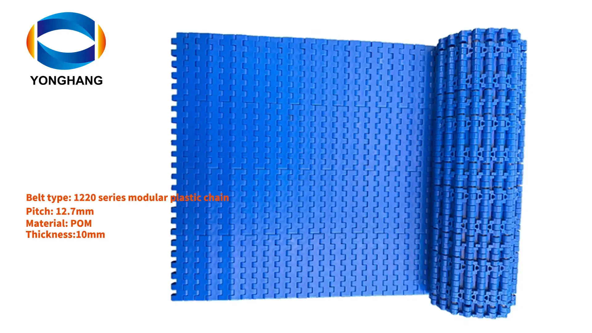 M1220 पिच 12.7 प्लास्टिक चेन प्लेट मॉड्यूल कन्वेयर बेल्ट 1