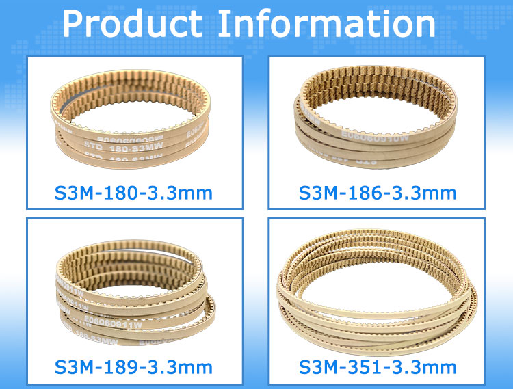 S3M Low-Drag White Rear Drive Belt for Powered Competition Touring Cars 7