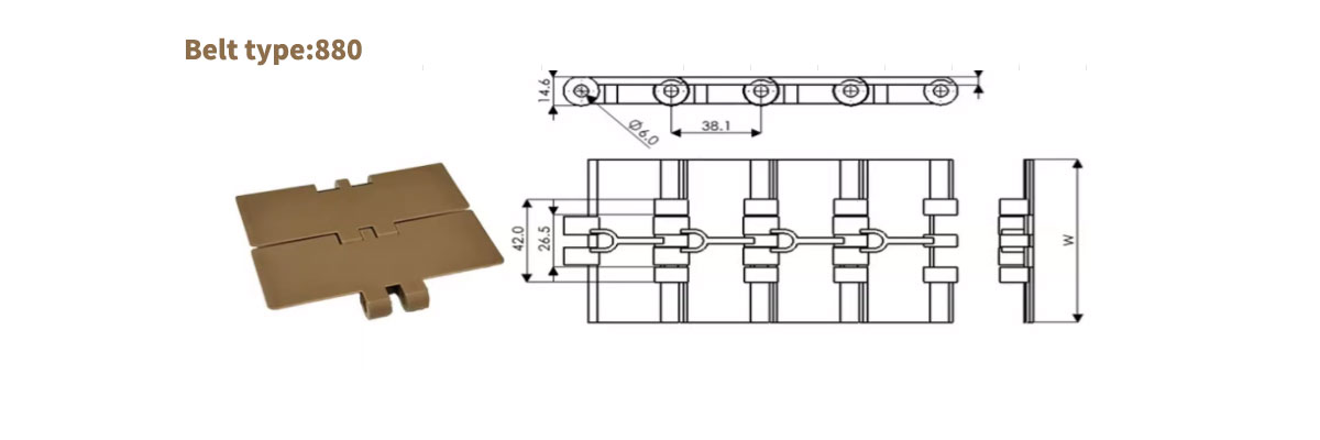 POM 820/880/821/882 Plastic chain plates, top chain plates conveyor belts, straight and turning chain plates 8