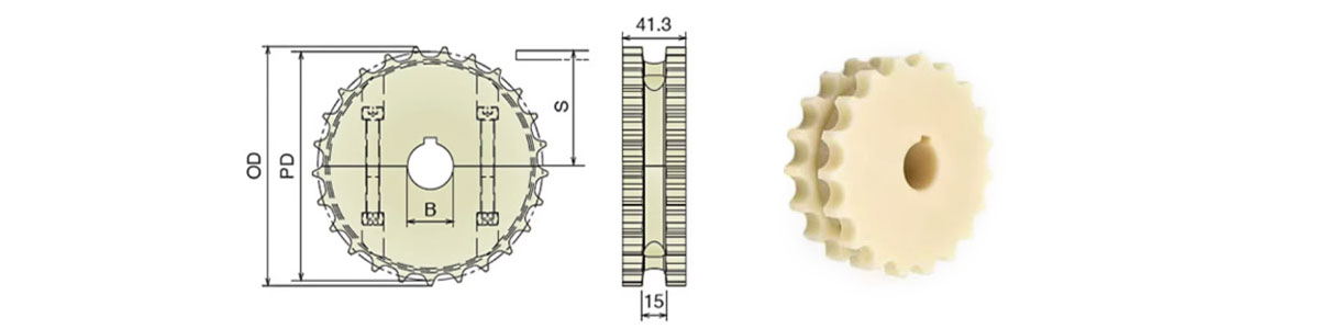 820K250 820K325 820K450 820K600 820K750 POM Plastic chain plate pitch 38.1 9