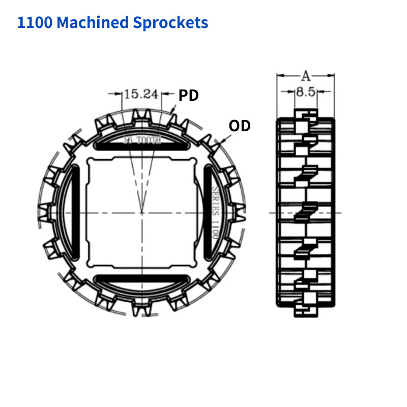 1100F Pitch 15.24 Plastic chain plate modular conveyor belt 10