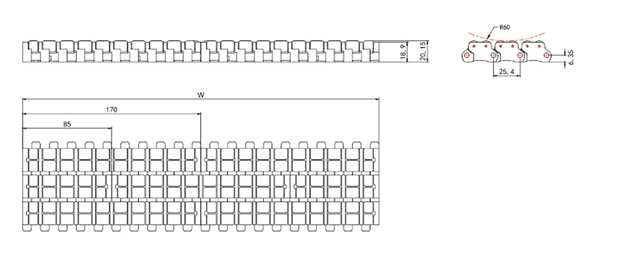 Customized 1205 Ball-bearing plastic chain plate modular conveyor belt manufacturers From China | Yonghang 2