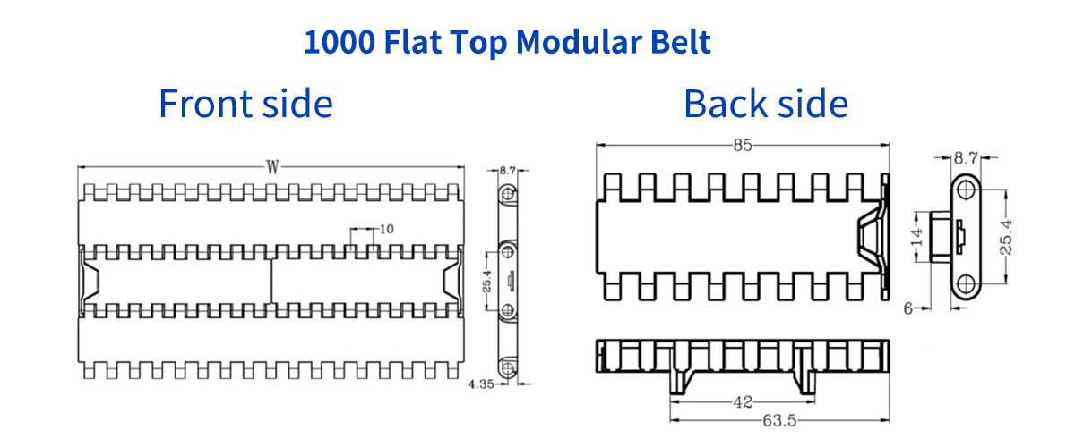 Quality 1000 Pitch 25.4 Modular Plastic Transmission belts Manufacturer | Yonghang 11