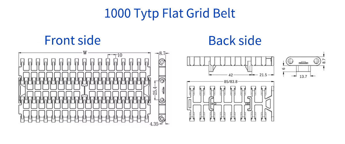 Quality 1000 Pitch 25.4 Modular Plastic Transmission belts Manufacturer | Yonghang 14