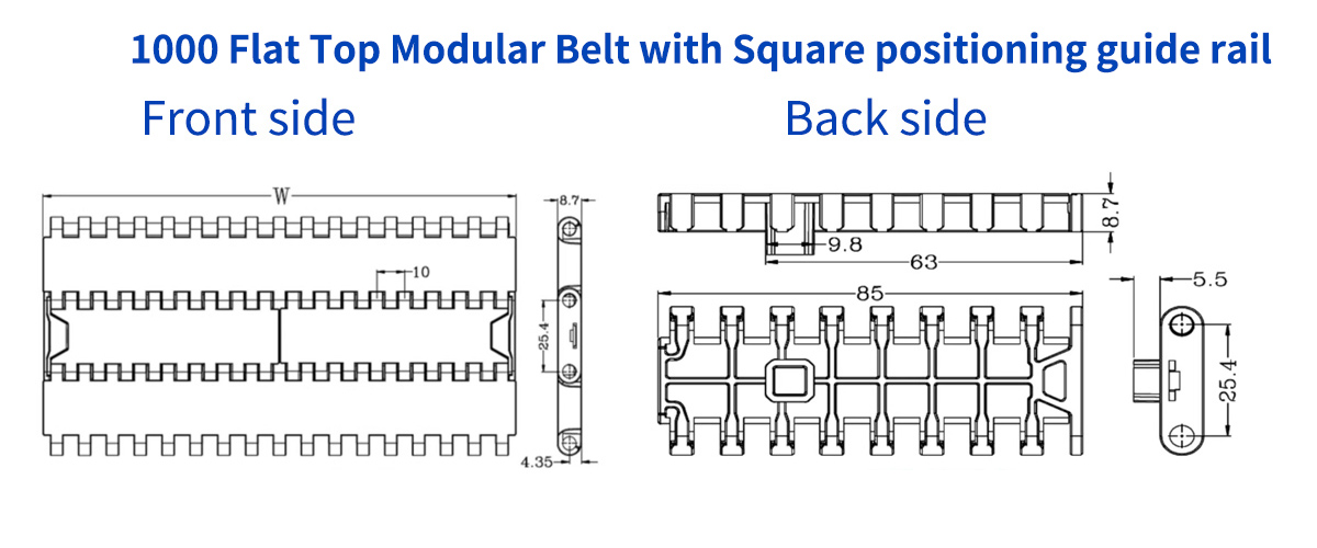 Quality 1000 Pitch 25.4 Modular Plastic Transmission belts Manufacturer | Yonghang 12