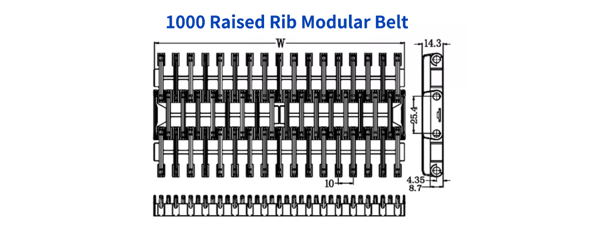 Quality 1000 Pitch 25.4 Modular Plastic Transmission belts Manufacturer | Yonghang 16